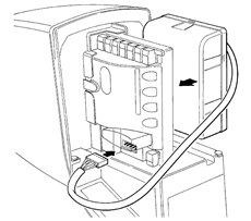 2. Collegare la batteria al connettore e posizionarla accanto all'unità di controllo