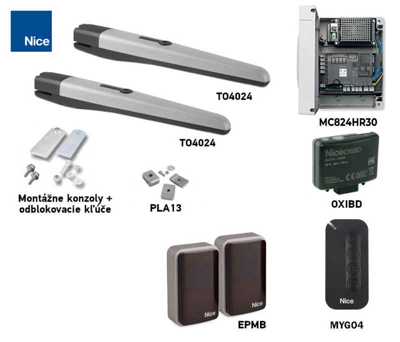 Kit automazione NICE Toona 4 TO4024 con fotocellule Kit automazione NICE Toona 4 TO4024 con fotocellule