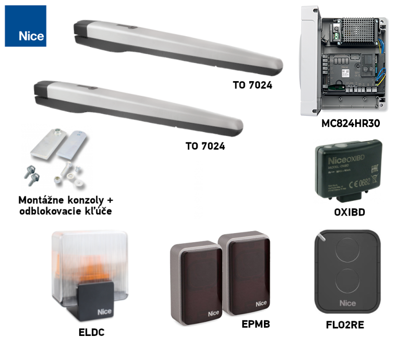 Kit di automazione NICE Toona 7 TO7024 con accessori
